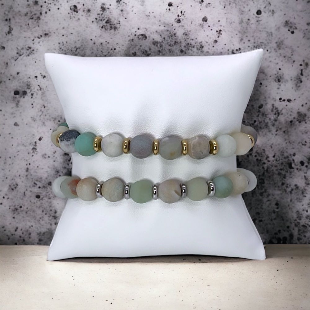 COPY - NWT Wool + Pepper Co. Matte Amazonite w/ either Silver or Gold accents